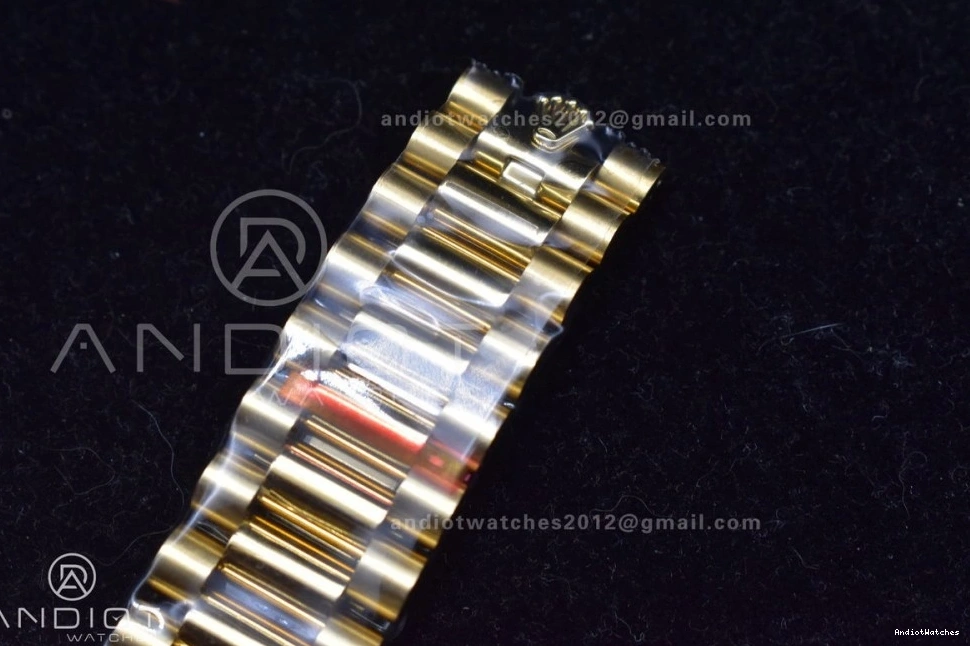 President 40 Affordable JDF Weight Gain Markers Bracelet Stick DayDate Steel YG A2836 904L V on YG Dial 731 0829